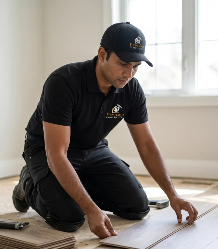 A finished living space with new flooring after a repair and replacement